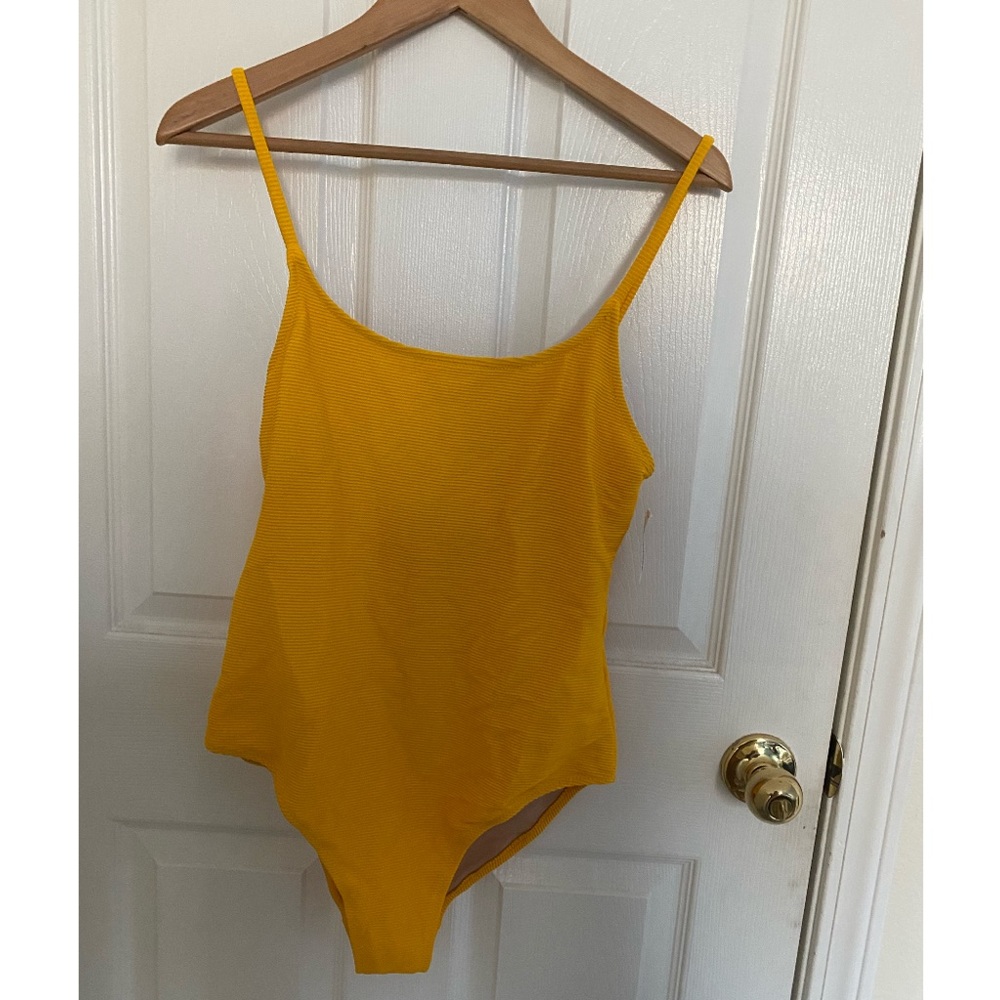 Yellow Ribbed Swimsuit